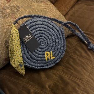 Polo Ralph Lauren raffia cross body bag NWT
